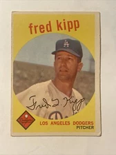 1959 Topps Fred Kipp #258a Rookie White/lighter back Los Angeles Dodgers RC