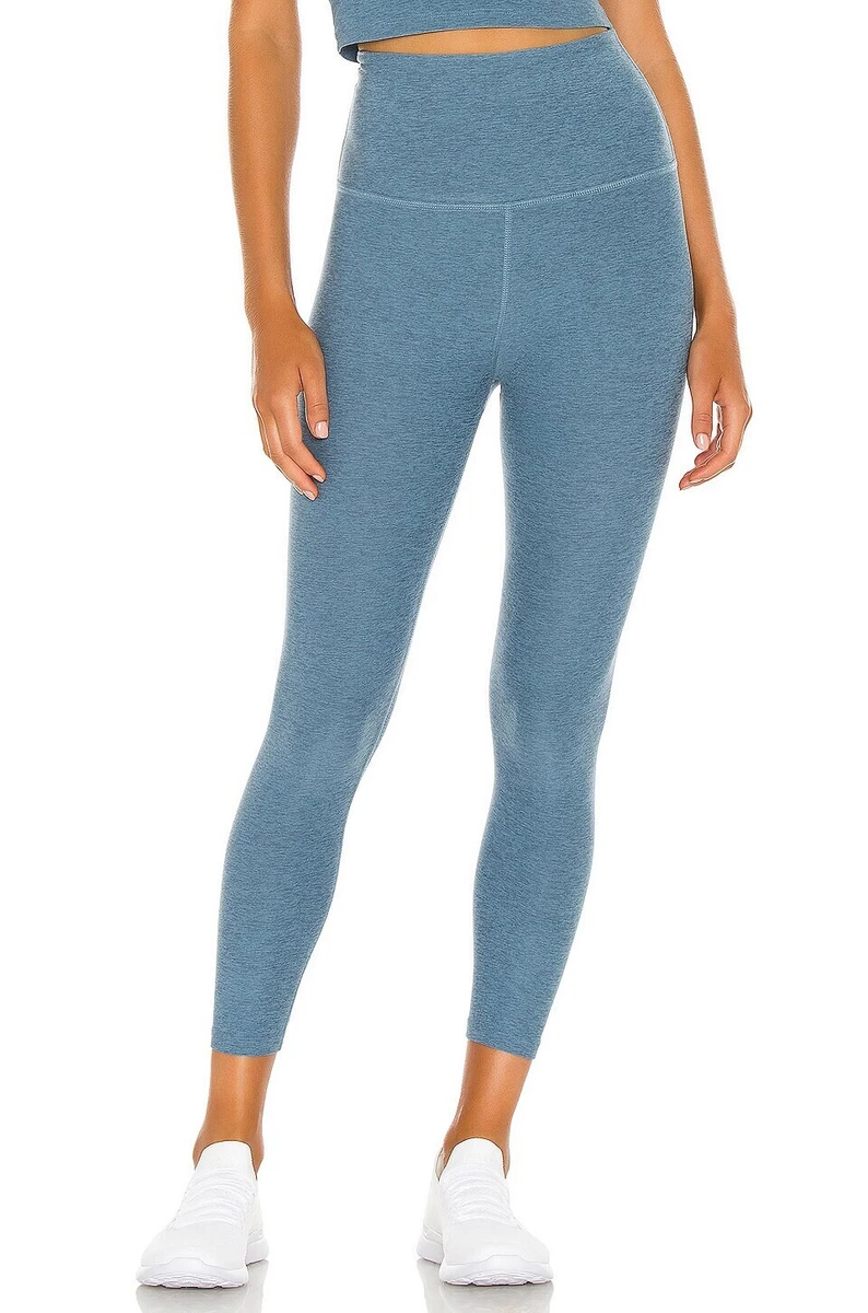 Beyond Yoga x Peloton Heathered Light Blue Caught in the Midi Leggings