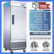 Reach-in Refrigerator Commercial 28" 1 Door Solid Door Upright Refrigerator NEW