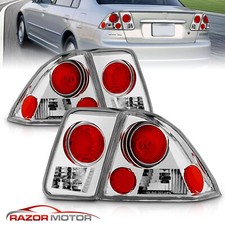 For 2001 2002 2003 2004 2005 Honda Civic Sedan Chrome Tail Lights Brake Lamps