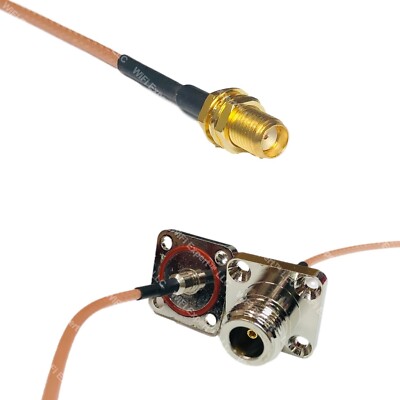 RG316 SMA FEMALE to N Female Flange O-Ring RF Cable Rapid-SHIP LOT