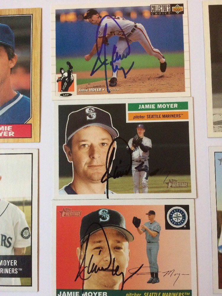Jamie Moyer Autographed card Rookie Topps Heritage Bowman Cubs