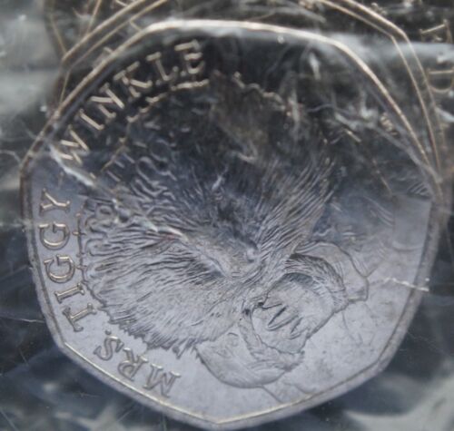 Sealed Mint Bag of 20x2016 Mrs Tiggywinkle 50p Coin Beatrix Potter Uncircul (№2) - Afbeelding 1 van 5
