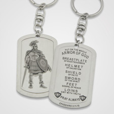 MALE MENS ARMOR OF GOD EPHESIANS 6:11-18 KEY CHAIN