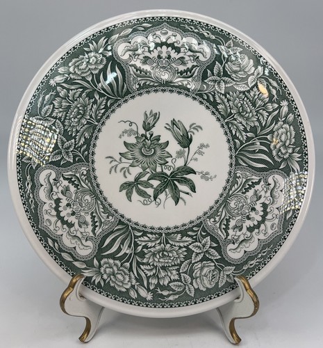 Spode Archive Georgian "Floral" in Green Kuchen/Gateaux Teller Neu ohne Etikett 10" Neuwertig