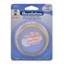 Beadalon  German Style Wire, Half-Round/Tarn-resist Brass, Choose Gauge
