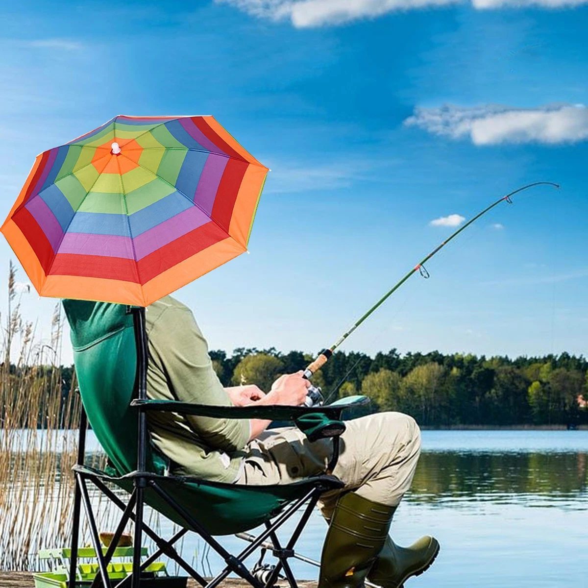 Rainbow sales umbrella hat