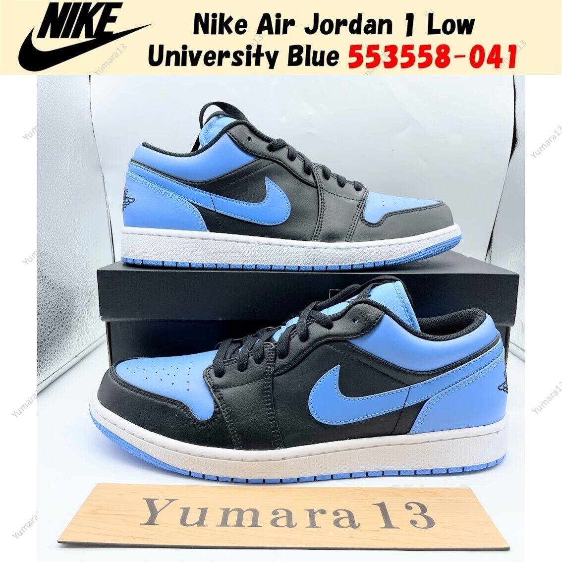 Nike Air Jordan 1 Low University Blue 553558-041 Men's Size Nike Air Jordan 1 Low University Blue 553558-041 Men's Size