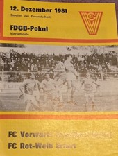 1981/82 FDGB Pokal FC Vorwärts Frankfurt/Oder - FC Rot-Weiß-Erfurt