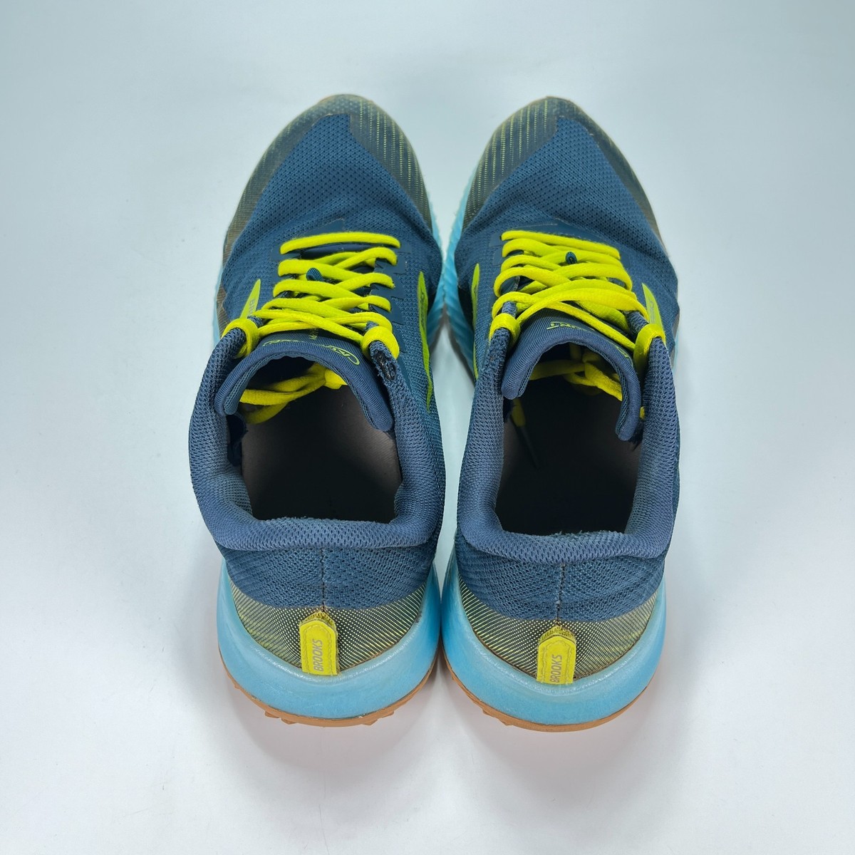 Brooks Catamount Blue Yellow Trail Running Shoes Sneaker 