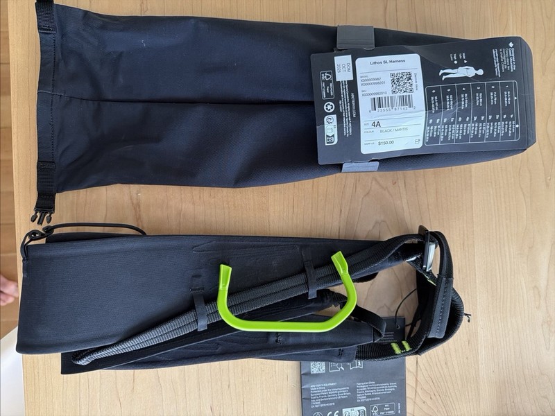 Arcteryx Lithos SL Sport Climbing Harness 4A NWT Black