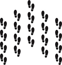 20 Pairs 40 Prints Black Shoe Stickers 7  Footprints Floor Decals
