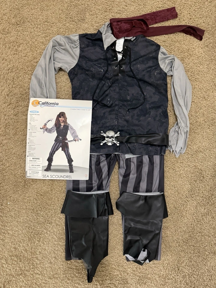 Disfraz de pirata canalla marina infantil California disfraces X-grande 00634 Foto 2 de 4