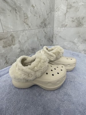 NEW CROCS Bae Lined Fur Clog 211753 Stucco