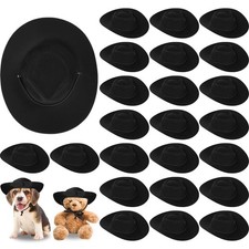 Xtinmee 24 Pcs Mini Cowboy Hats for Party Plastic Little Small, Black