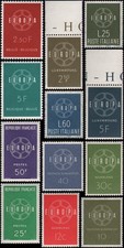 MNH VF 1959 Europas 12 stamps, Belgium, France, Germany, Italy, etc.