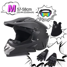 Adult Motocross Helmet DOT Off Road Bike Motorcycle Helmet Goggles/Gloves/Mask M