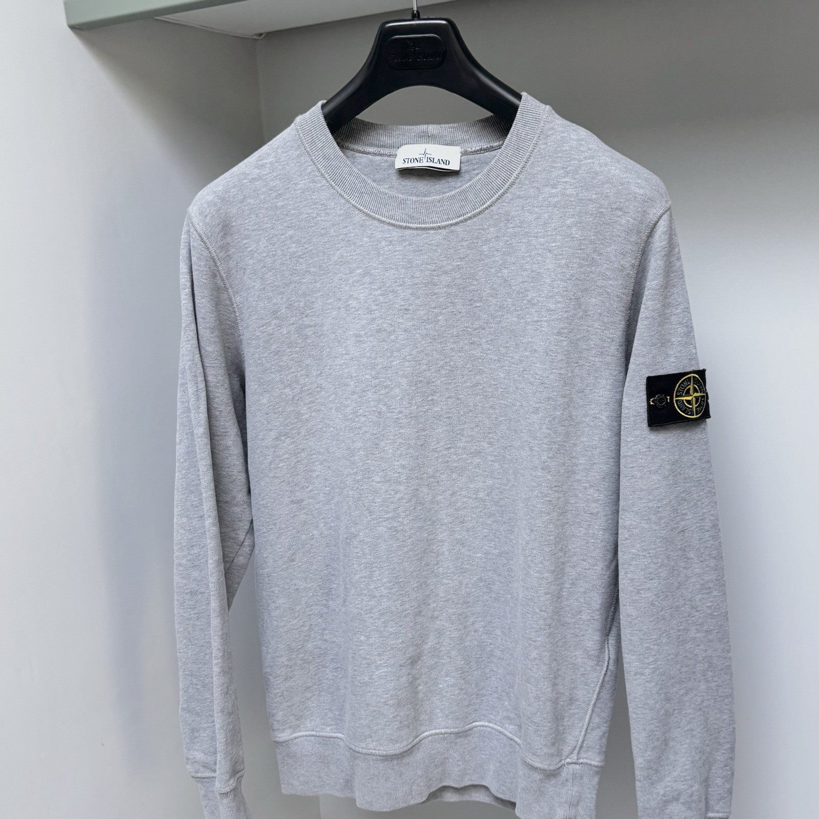 Stone Island Sweatshirt Jumper Men Medium Black Cotton Pullover ptp21.5 RRP £275