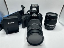 Canon EOS 500D Rebel T1i Camera 15.1mp EFS 18-55mm 55-250mm battery And Charger