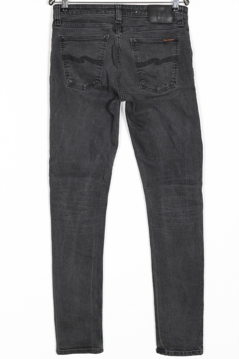 NUDIE JEANS SKINNY LIN USED BLACK Stretch Jeans Men Size W30 L32