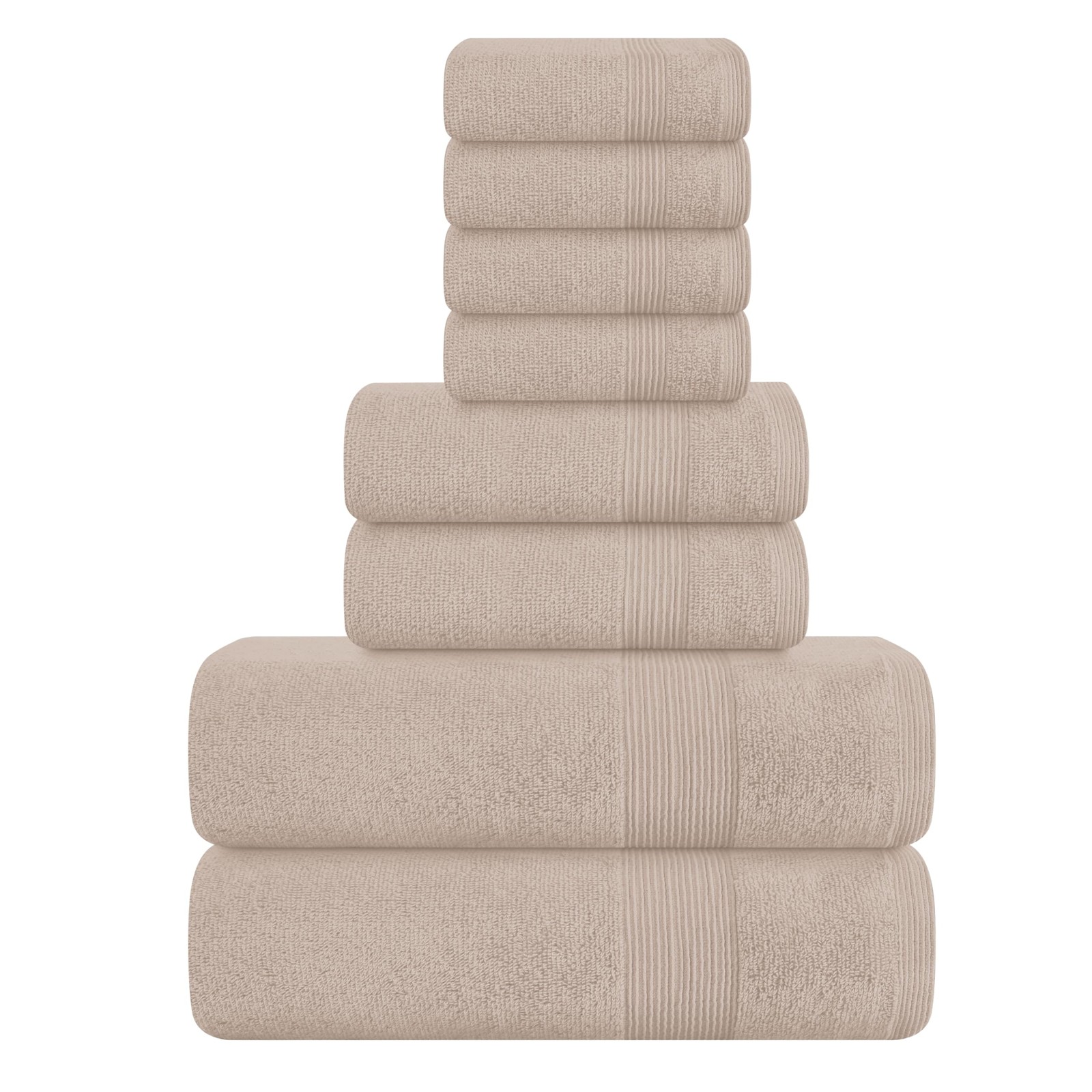 Belizzi Home 8 Piece Towel Set 100% Ring Spun Cotton, 2 Bath Towels 27x54, 2 Han