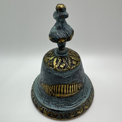 Brass Bell Greek Acropolis Athens 4 1/2'' Tall Nice Ring. Heavy In Weight.