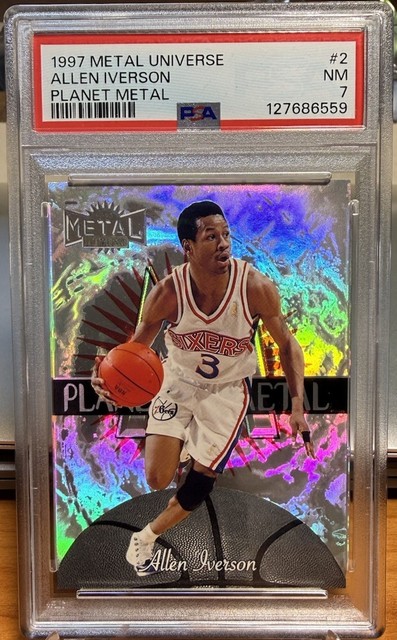 1997-98 Metal Universe Planet Metal #2 Allen Iverson PSA 7