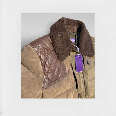 Ralph Lauren Purple Label Goat Suede Goose Down Coat Size Large