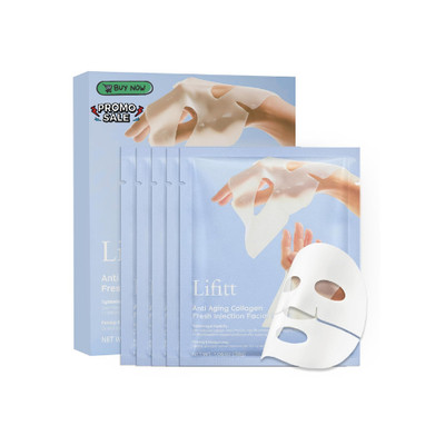 Pack of 5 Collagen Real Mask, Face Mask, Collagen Mask, Cloth Mask, Beauty Set f