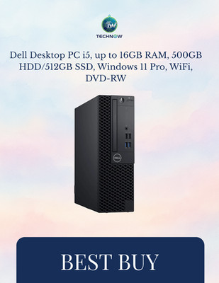 Dell Desktop PC i5, up to 32GB RAM, 4TB SSD NVMe, Windows 11 Pro, WiFi, DVD-RW