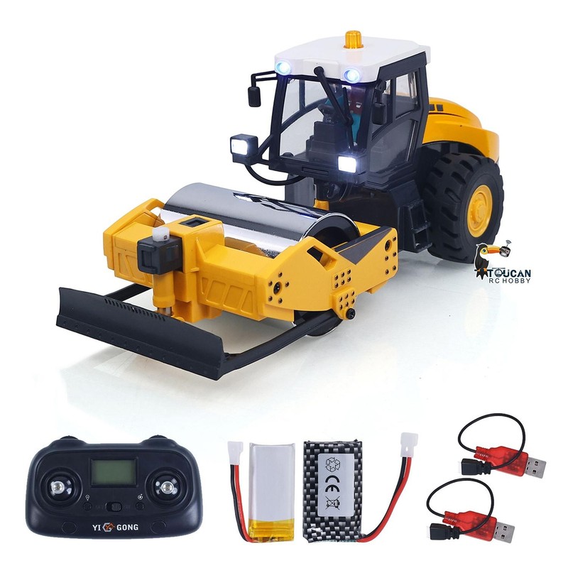 1/50 Mini Remote Control Road Roller Electric Construction Vehicle Sounds Effect