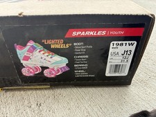 Roller Derby Sparkles Roller Skates Youth Size J13 White