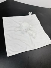 Carter's Plush Soft White Lamb Lovey Pacifier Loop 14" Square Security Blanket