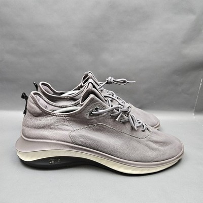 Ecco ST.360 Shoes Mens Size 10 Gray Leather Sneakers Casual Lace Up Walking