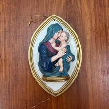 Mary and Baby Jesus Resin Christmas Ornament Painted 2008