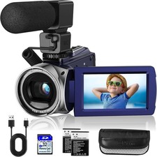 Video Camera Camcorder FHD 1080P 36MP YouTube Vlogging Recorder 3.0...