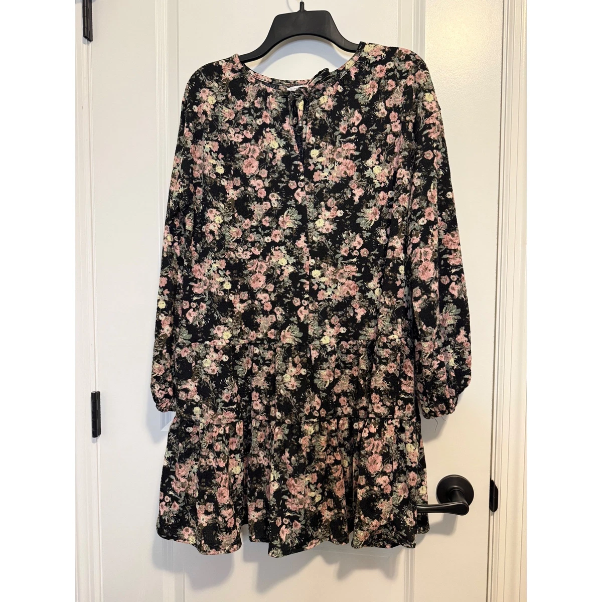 maurices long sleeve dresses Printed Long Sleeve Tiered Mini Dress