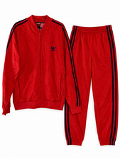 Adidas Original Red Track Jacket Pants Set Matching TrackSuite 2004 Vintage