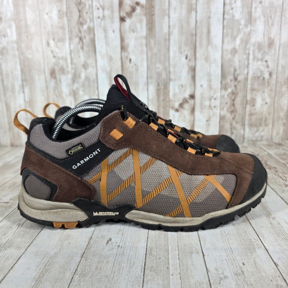 Garmont Mens Hiking Shoes Brown GoreTex Michelin Soles Size 