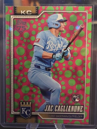 2026 Topps Series 1 Jac Caglianone #138 RC Holiday Polka Dots Green Pink RC