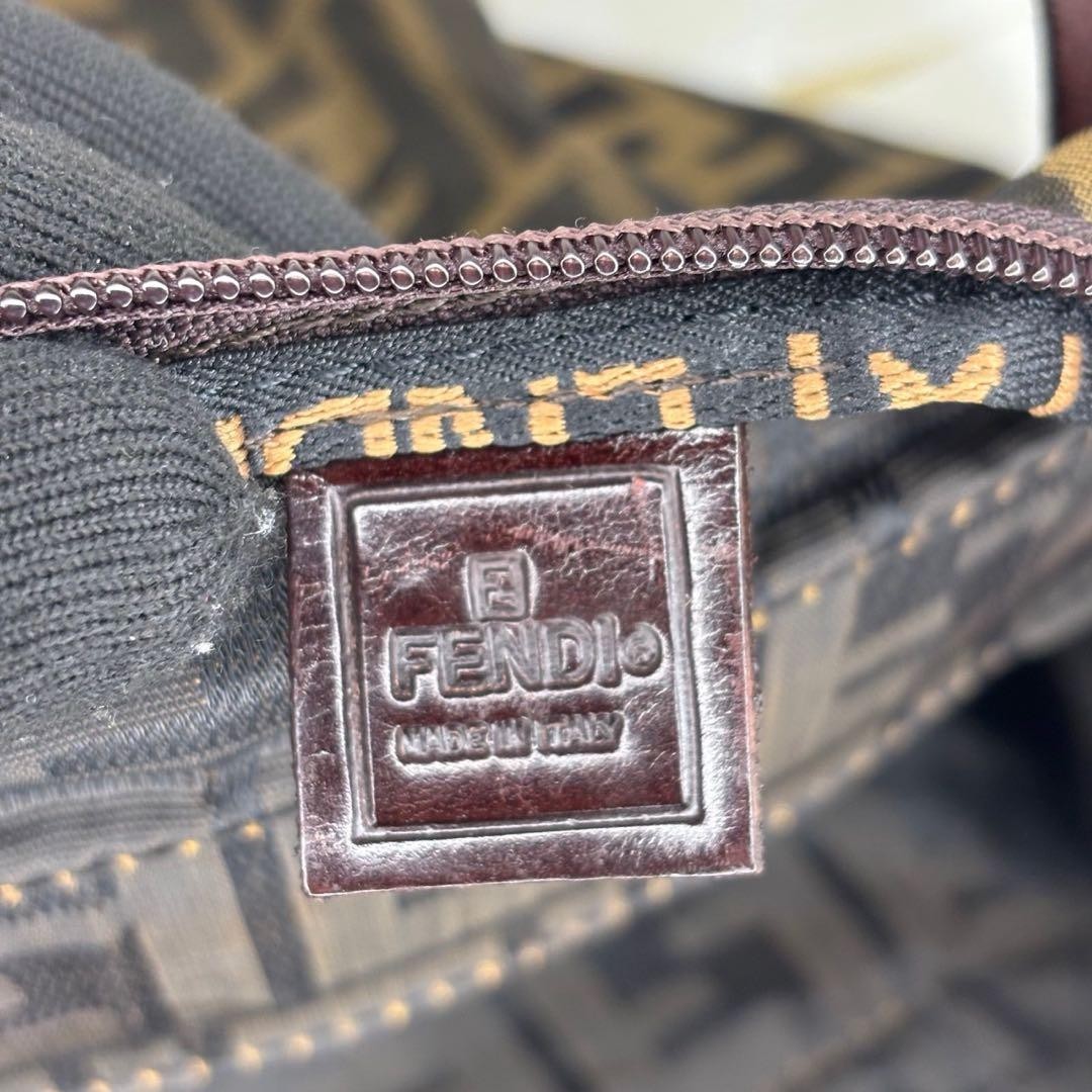 FENDI Zucca Tote Bag in Brown Canvas Leather Women's One-Shoulder Signature thumbnail 3