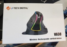 J-Tech Digital Ergonomic Vertical Wireless Mouse w/ Palm Rest, V628P