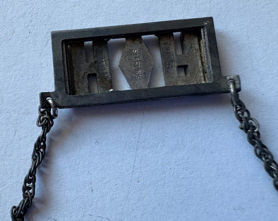 Vintage Monogramed Swank HA Tie Dangle Clip Sterling Silver 925 PAT NO. 1865995 - Image 4 of 4