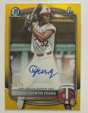 2025 Bowman Draft Chrome 1st Prospect Auto Yellow Refractor QUENTIN YOUNG /75