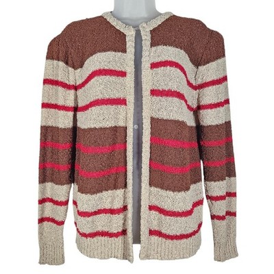 Vtg Givenchy Sport Cardigan Womens M Striped Textured Knit Designer Grandmacore