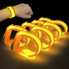8pcs LED Light Up Bracelets Glow Flashing Wristbands Glow in The Dark Party S...