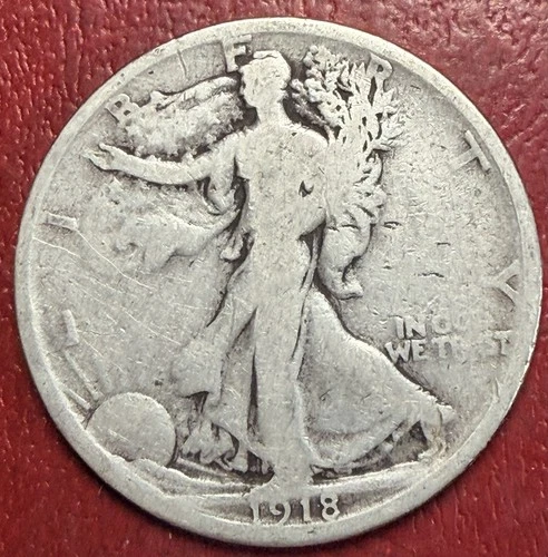 1918-S Walking Liberty Half Dollar. Free Shipping
