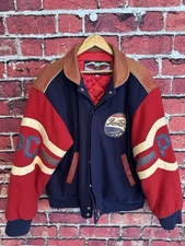 Vintage PEPSI COLA Jeff Hamilton Wool & Leather Varsity Letterman Jacket 90's XL