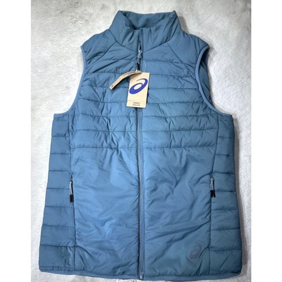 Asics Men Small Performance Insulated Sports running Vest 2.0 Light Teal Warmth 