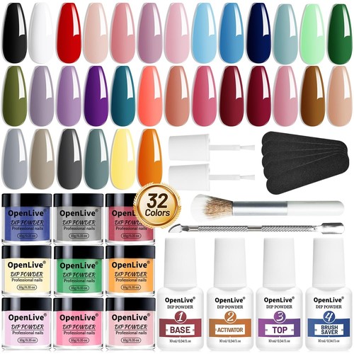 36 PCS Dip Powder Nail Kit Glitter Colors Suitable for Parties Pure